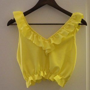 Sunny Yellow Nasty Gal Ruffle Crop Top